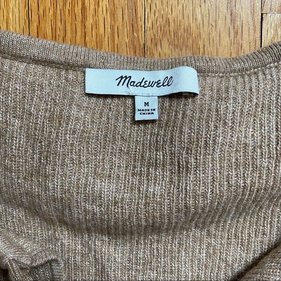 Madewell Tan Long Sleeve Sweater Top Size Medium - Picture 3 of 3